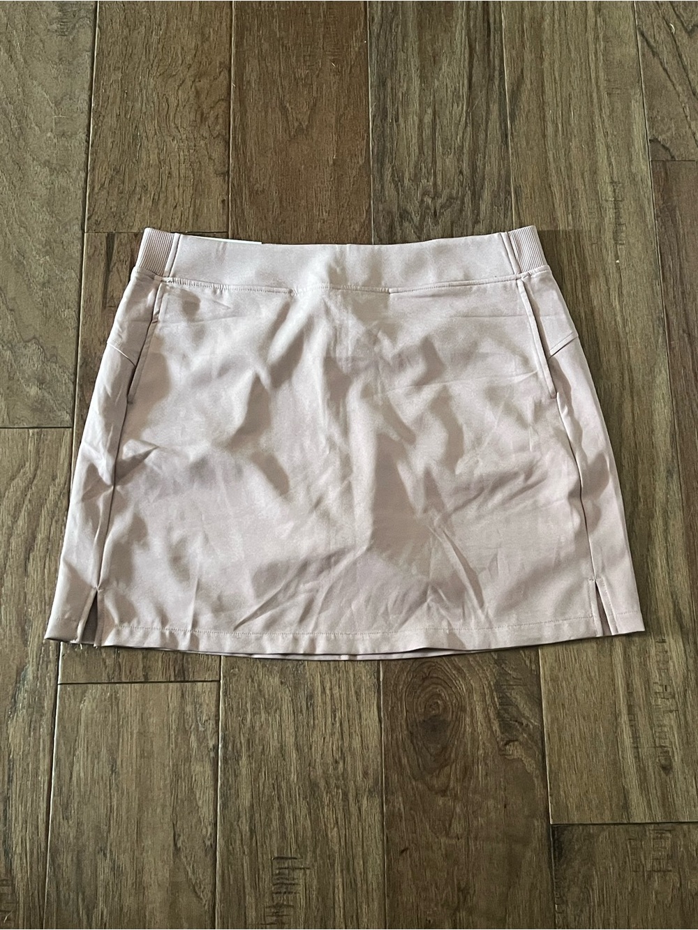 Women's Light Pink Straight Mini Skort L